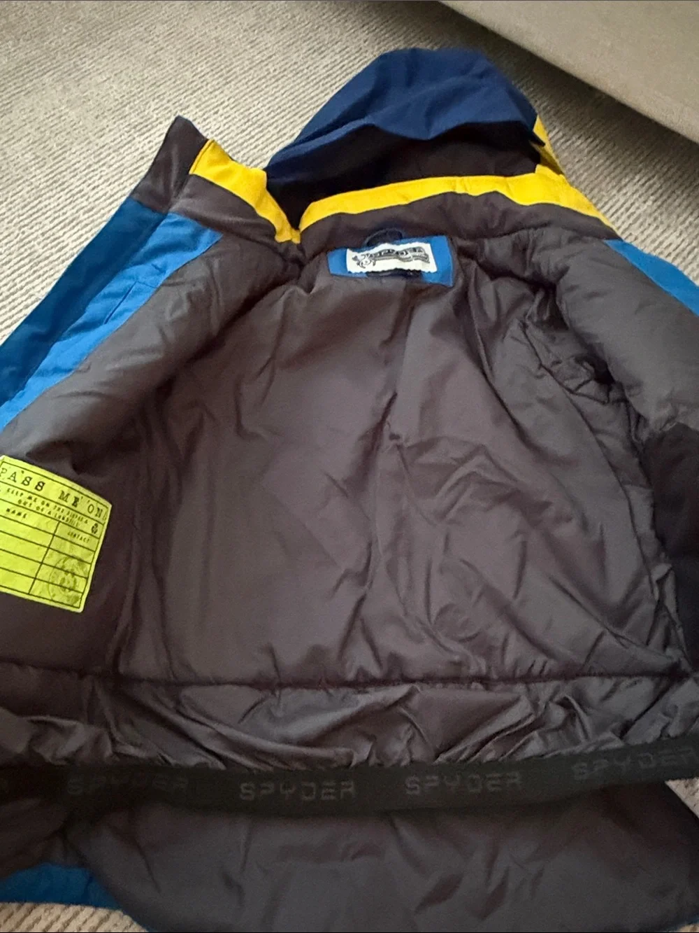Spyder  blue Kids Blue and Yellow Waterproof Jacket - Youth Outdoor Coat
